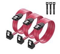 Cable Matters 3-Pack 6Gbps 90 Degree SATA Cable, 60cm, Red