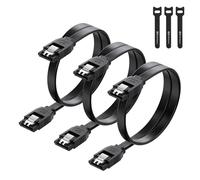Cable Matters 3-Pack 6Gbps Straight SATA Cables, 45cm, Black