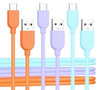 Cable Matters 3-Pack Extreme Flexible USB A to USB C Cable 1.8m in Orange, Blue, Purple, Support Apple CarPlay, Android Auto, USB to USB C Charging Cable for iPhone 15/15 Pro/15 Pro Max, Galaxy S23