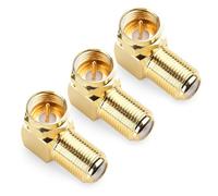 Cable Matters 3-Pack, Right Angle Coaxial F-Type Adapter for RG6