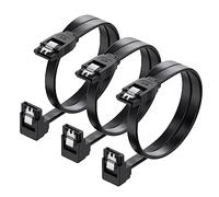 Cable Matters 3 Packs 90 Degree Right Angle SATA III Cable, SATA III 6.0Gbps Cable (SATA 3 Cable) Black - 45cm