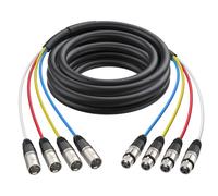 Cable Matters 4-Channel XLR Male to Female Snake Cable, 10ft | XLR Snake Cable, Professional Audio Connectivity, Shielding, Color-Coded Channels