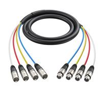 Cable Matters 4-Channel XLR Male to Female Snake Cable/Short XLR Snake Cable - 3ft, Professional Audio Connectivity with Shielding and Color-Coded Channels