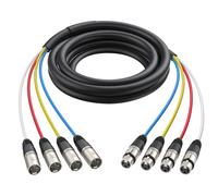 Cable Matters 4-Channel XLR Male to Female Snake Cable/XLR Snake Cable - 6ft, Professional Audio Connectivity with Shielding and Color-Coded Channels
