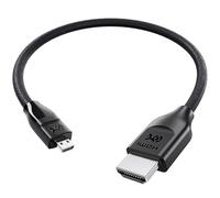 Cable Matters 48Gbps 8K Micro HDMI to HDMI 2.1 Cable - 1ft, Supports 8K@60Hz / 4K@240Hz with HDR, MicroHDMI Cable Works with Digital Camera, GoPro, Raspberry Pi 5 / Pi 4, Tablet and Laptop