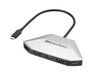 Cable Matters 4K Quad Display USB C MST Adapter with Dual-Function HDMI 2.1/DisplayPort 2.1 Ports, Windows Only, Up to [4X 4K@60Hz, 140W Charging] USB C Hub for 4 Monitors, Thunderbolt 4/5 Compatible