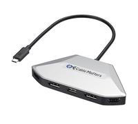 Cable Matters 4K Quad Display USB C MST Adapter with PD 140W Charging, USB C Hub with 2x DisplayPort 2.1 and 2x HDMI 2.1, USB4, Thunderbolt 4/5 Compatible