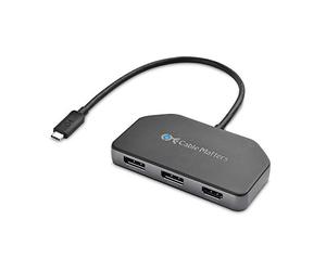 Cable Matters 4K Triple Display USB C Hub with 2x DisplayPort, HDMI and 100W Charging for Windows and Linux - DisplayPort 1.4 and DSC 1.2 Enabled for Triple 4K 60Hz Display - Not Compatible with Mac