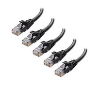 Cable Matters 5-Pack 10Gbps Snagless Cat 6 Ethernet Cable, 0.3m, Black