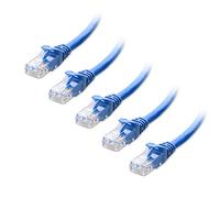 Cable Matters 5-Pack 10Gbps Snagless Cat 6 Ethernet Cable, 0.3m, Blue
