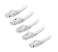 Cable Matters 5-Pack 10Gbps Snagless Short Cat6 Ethernet Cable 0.3m (Cat6 Cable, Cat 6 Cable) in White - 0.3 Meter