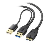 Cable Matters 5Gbps Micro USB 3.0 to USB Splitter Cable - 0.5m, Micro-B 3.0 to Dual USBA for Data and Extra Power, MicroUSB 3.0 to USBA Y Cable