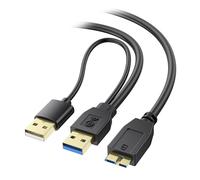 Cable Matters 5Gbps Micro USB 3.0 to USB Splitter Cable - 0.5m, Micro-B 3.0 to Dual USBA for Data and Extra Power, MicroUSB 3.0 to USBA Y Cable