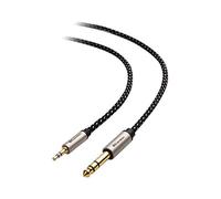 Cable Matters Braided 3.5mm to 6.35mm Cable 1.8m, Black | 6.35mm to 3.5mm Stereo Cable, Male to Male, Gold-Plated Connectors