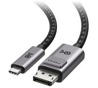 Cable Matters Braided 8K USB C to DisplayPort 1.4 Cable, 1.8m, Grey | Unidirectional, 4K@240Hz / 8K@60Hz, USB C to DP 1.4, Thunderbolt 4/USB4 Compatible, for MacBook/XPS