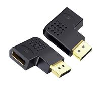 Cable Matters Combo-Pack 4K@240Hz Flat Right Angle DisplayPort 1.4 Adapter, 270 Degree and 90 Degree DisplayPort Adapter for 8K@60Hz / 4K@240Hz, Black