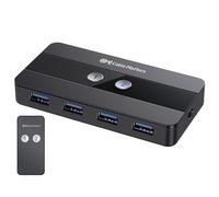 Cable Matters Dual 4K 60Hz USB C KVM Switch for 2 Computers 2 Monitors (Not Work with Desktop PCs or Chromebooks) with RF Remote Control, HDMI, DisplayPort & 4X USB 3.0 Compatible with Thunderbolt 4