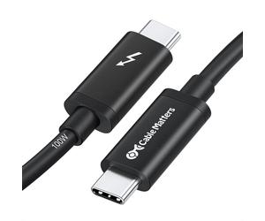 Cable Matters [Intel Certified] 20Gbps Thunderbolt 3 Cable 6.6 Feet (USB C Thunderbolt Cable) in Black Supporting 100W Charging