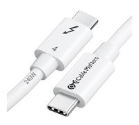 Cable Matters [Intel Certified] 40Gbps Thunderbolt 4 Cable 0.8m with 8K Video and 240W Charging in White - Backwards Compatible with USB4 Thunderbolt 3 Cable and USB-C