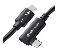 Cable Matters [Intel Certified] 80Gbps Right Angle Thunderbolt 5 Cable with up to 120Gbps Bandwidth Boost and 240W Charging - 0.8m, Black