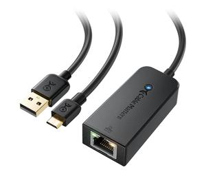 Cable Matters Micro USB to Ethernet Adapter Up to 300+Mbps, Fire Stick Ethernet Adapter, Compatible with Fire TV Stick, Chromecast (Gen 1-3, up to Aug 2020), Google Home Mini - Not for Roku
