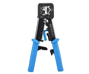 Cable Matters Modular RJ45 Crimp Tool for Pass-Through Connectors (Pass-Through Ethernet Crimper) with Built-in Wire Cutter and Stripper - 10-Pack Pass-Through Cat6 RJ45 Connectors Included