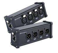 Cable Matters Multi Network XLR Cable 4 Channel Breakout Kit Pair with 2 Boxes (XLR Splitter Boxes Pair with 4X Male Box and 4X Female Box) Compatible with EtherCON Connector, Black