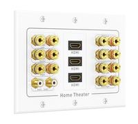 Cable Matters Triple Gang 7.2 Speaker Wall Plate with HDMI (White)