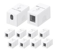 Cable Matters UL Listed 10-Pack 1-Port Keystone Jack Surface Mount Box in White
