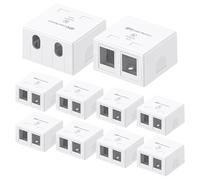 Cable Matters UL Listed 10-Pack 2-Port Keystone Jack Surface Mount Box in White