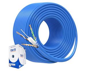 Cable Matters [UL Listed] 10Gbps CM Rated 24AWG Stranded Cat 6 Ethernet Cable - 300ft, Bare Copper, UTP, Cat6 Spool for Ethernet Patch Cable, Blue