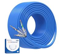 Cable Matters [UL Listed] 10Gbps in-Wall (CM) Rated 23AWG Bare Copper Shielded Cat 6A Cable - 300ft, Solid, S/STP, S/FTP Shielded Cat6a Bulk Ethernet Cable, Cat6a Ethernet Cord, Blue
