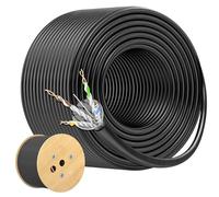 Cable Matters [UL Listed] 10Gbps in-Wall (CM) Rated 23AWG Bare Copper Shielded Cat 6A Cable - 500ft, Solid, S/STP, S/FTP Shielded Cat6a Bulk Ethernet Cable, Cat6a Ethernet Cord, Black