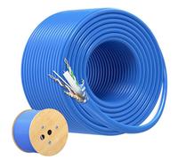 Cable Matters [UL Listed] 10Gbps in-Wall Riser (CMR Rated) Cat 6A Bulk Ethernet Cable - 500ft, 23AWG Solid Copper Cat6A Ethernet Cable Spool, U/UTP, 600MHz, PoE++ Cat6a Cord, Blue