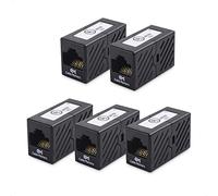 Cable Matters [UL Listed] 5-Pack 10Gbps Cat 6 Ethernet Coupler (RJ45 Coupler, Cat6 Coupler, Ethernet Extender Adapter) in Black, Compatible with Cat6A, Cat5e