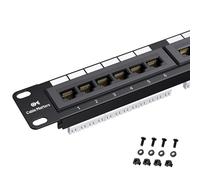 Cable Matters UL Listed Rackmount or Wall Mount 1U 24 Port Network Patch Panel, 48cm Cat6 Patch Panel for Gigabit Network Switch, 110 or Krone Impact Tools Compatible