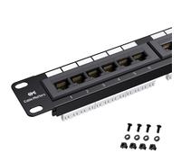 Cable Matters UL Listed Rackmount or Wall Mount 1U 24 Port Network Patch Panel, 48cm Cat6 Patch Panel for Gigabit Network Switch, 110 or Krone Impact