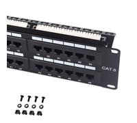 Cable Matters UL Listed Rackmount or Wall Mount 2U 48 Port Network Patch Panel with Support Bar (19-inch Cat6 RJ45 Panel) for Gigabit Network, 110 or Krone Impact Tools Compatible
