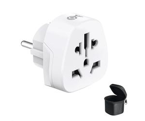 Cable Matters Universal Plug Adapter to Europe, World to EU Travel Adapter for Type E/F Sockets in Germany, France, Spain, Works with UK, US, Australia, China, Japan Plugs, Travel Pouch Included
