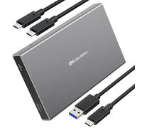 Cable Matters USB 3.1 Gen 2 External Hard Drive Enclosure (USB C to SATA SSD/HDD) with USB-C and USB-A Cables - Thunderbolt 3 Port Compatible