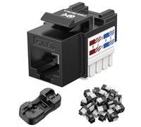 Cable Matters50-Pack, Cat 6 RJ-45 Keystone Jack in Black with Punch-Down Stand