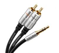 Cable Mountain 10m RCA to 3.5mm Cable, Gold Plated Phono to Mini Jack