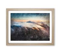 Cable Mountain South Africa Painting Modern Art Framed Print | A4 Oak Framed Wall Art | Ready to Hang | Modern Landscape Picture | Living Room Bedroom Lounge Office