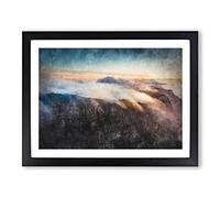 Cable Mountain South Africa Painting Modern Art Framed Wall Art Print, Ready to Hang Picture for Living Room Bedroom Home Office Décor, Black A2 (64 x 46 cm)