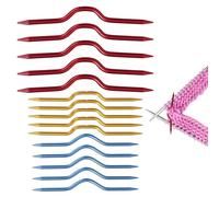 Cable Needles for Knitting, 15 Pcs Aluminium Set Cable Knitting Needles, Cables Needle,Specialised Tool for Sweater Knittings, Suitable Creating Sweaters and Blankets (Colour Random)