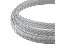Cable Organiser 1/5/20/50Meter Expanded Braid Sleeve PP Cotton PET Yarn 4 8 12mmWire Wrap Insulated Cable Protection Line Harness(Grey Clear,04mm,20 meters)