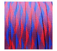 Cable Organiser 5/10Meter Braided Cable Sleeve 3mm 4mm 6mm 8mm 10mm 12mm 14mm PET Expandable Cover Insulation Nylon Sheath Wire Wrap Protection(Blue Red,14mm,5m)