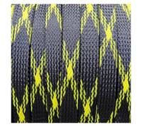Cable Organiser 5/10Meter Braided Cable Sleeve 3mm 4mm 6mm 8mm 10mm 12mm 14mm PET Expandable Cover Insulation Nylon Sheath Wire Wrap Protection(Black Yellow Cross,6mm,5m)