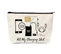 Cable Organiser Bag Travel Essentials Backpacking All My Charging Stuff Funny Makeup Bag with Zipper Large Capacity Toiletry Gadget Bag Tech Pouch Travel Gifts for Women Men Friends Sisters Mom
