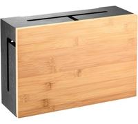 Cable Organiser Box Bamboo 32x20x11cm, Black, Wall Fixings Included | Extension lead cover, Interior 30x18x9cm, not designed for routers, measure first, wall fixings, black